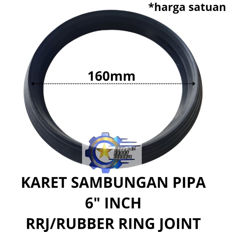 Karet sambungan pipa PVC 6" inch/rubber ring joint diamenter 160mm