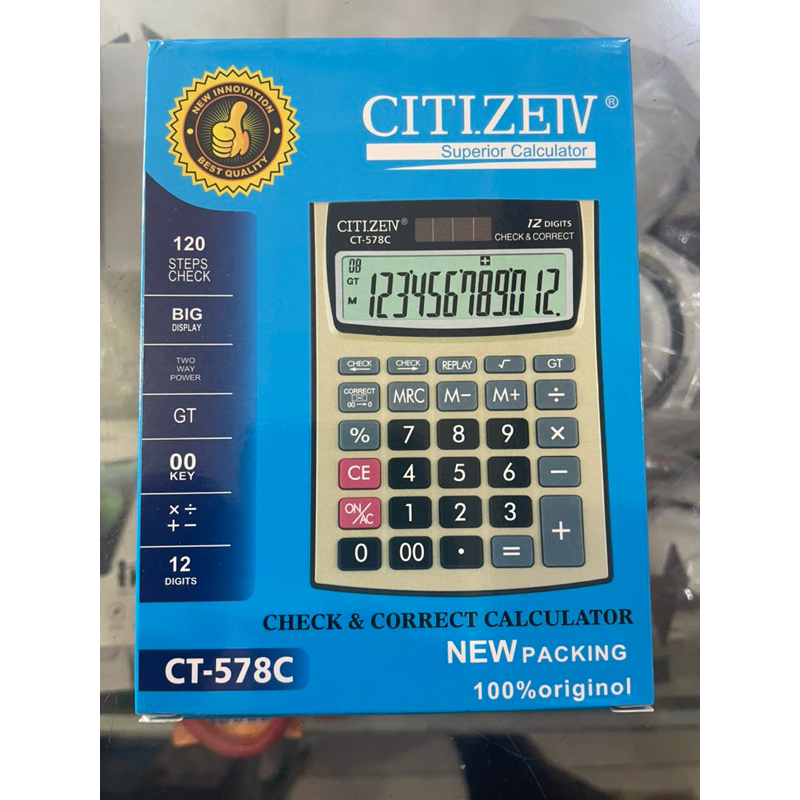 

Kalkulator CT-578C Superior Calculator Check&Correct Calculator 12 Digits Kalkulator Dagang