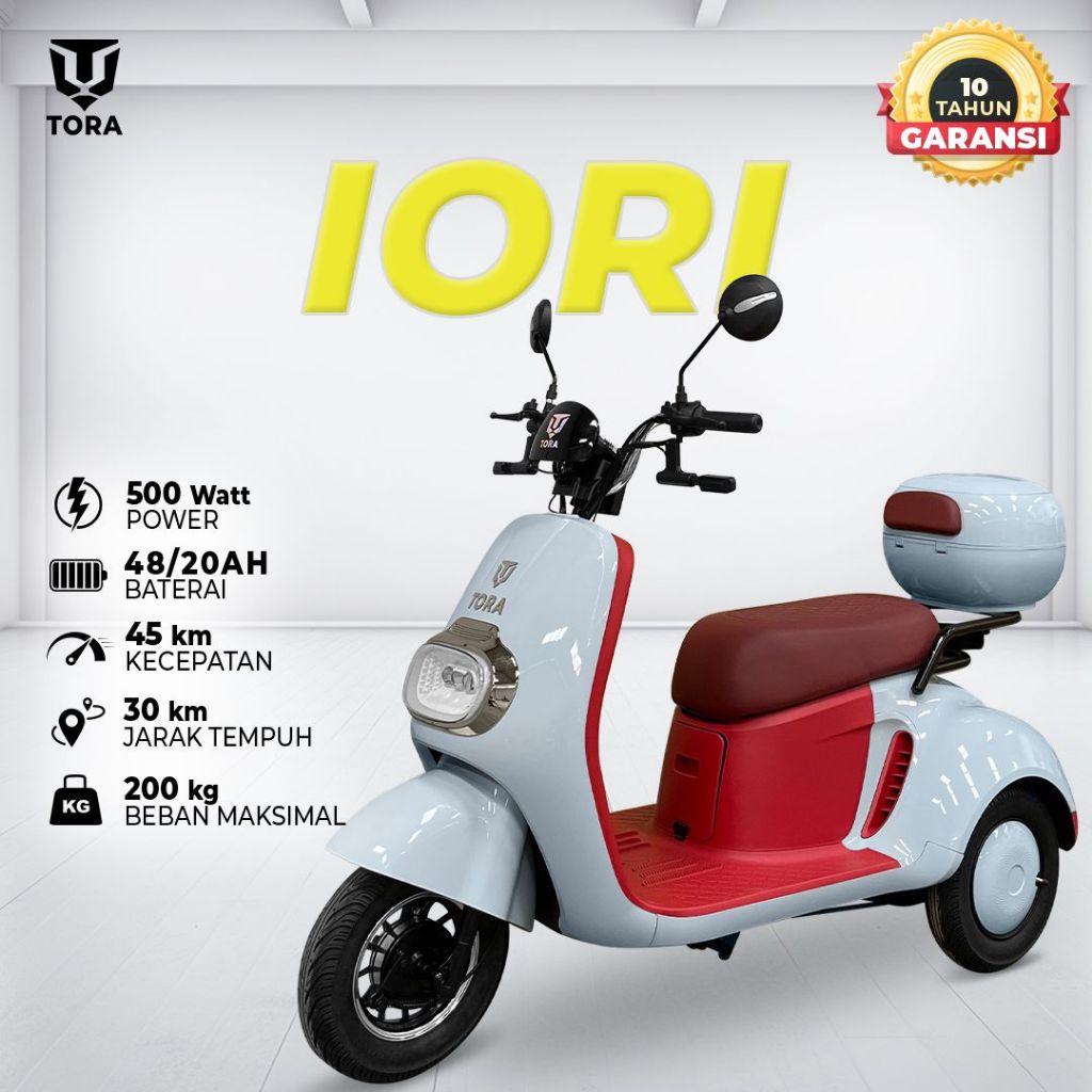 TORA IORI sepeda listrik roda tiga bergaransi dan original Motor Dewasa