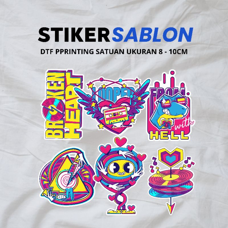 

Stiker Sablon Satuan Tema ColourFun Sablon Kaos Setrika Sablon DTF Siap Press/Setrika‼️Ukuran 8-10cm