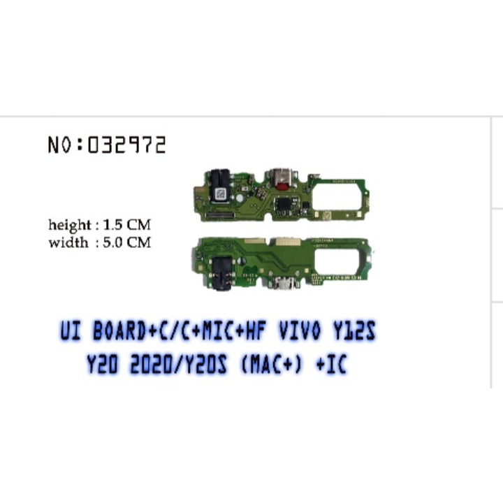 (ORI) BOARD CAS MIC HF VIVO Y20 Y20S Y12S Y20I (MAC+) +IC FULL IC ORI BOARDCAS ORIGINAL CHARGER HEDS