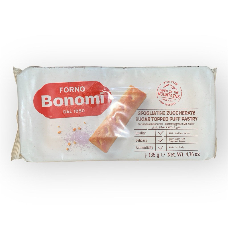 

FORNO BONOMI | SFOGLIATINE ZUCCHERATE | SUGAR TOPPED PUFF PASTRY (135g)