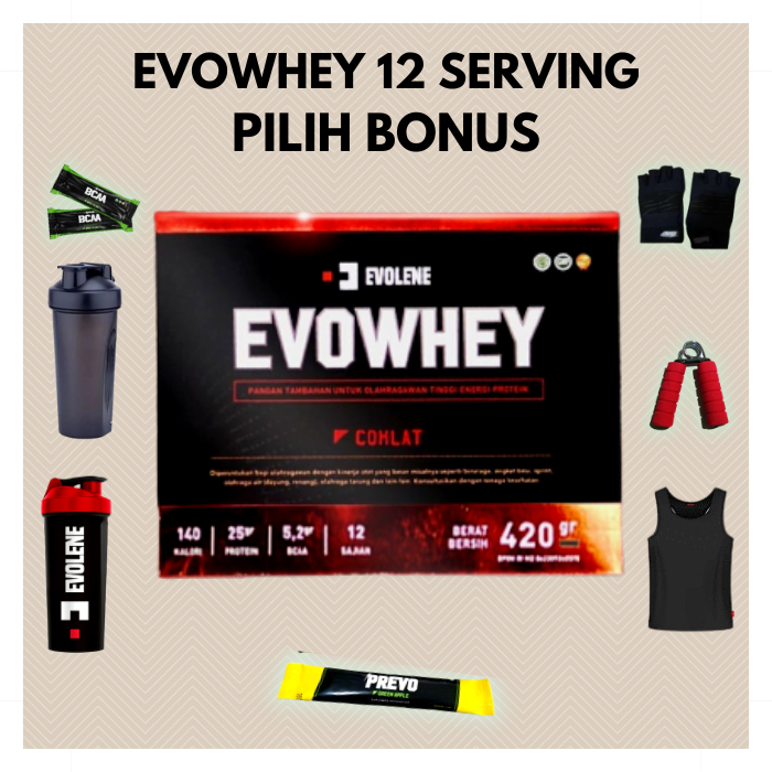 

Evolene Whey Protein Coklat 456gr/12 Sachet Susu Protein Protein Suplemen Workout Evolene Samarinda