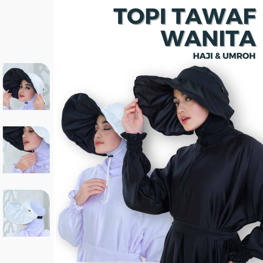 Vanka Hijab - Topi Tawaf Wanita Portabel Perlengkapan Haji dan Umroh Topi Tawaf Wanita