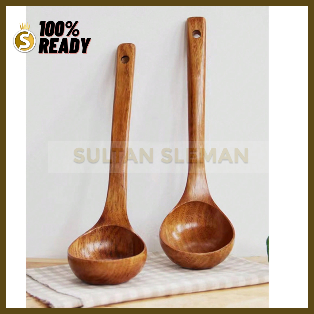 Sendok Sop / Sendok Sayur / Sendok Sup Bulat Kayu / Irus Kecil Sendok Sop / Centong Kuah / Sendok