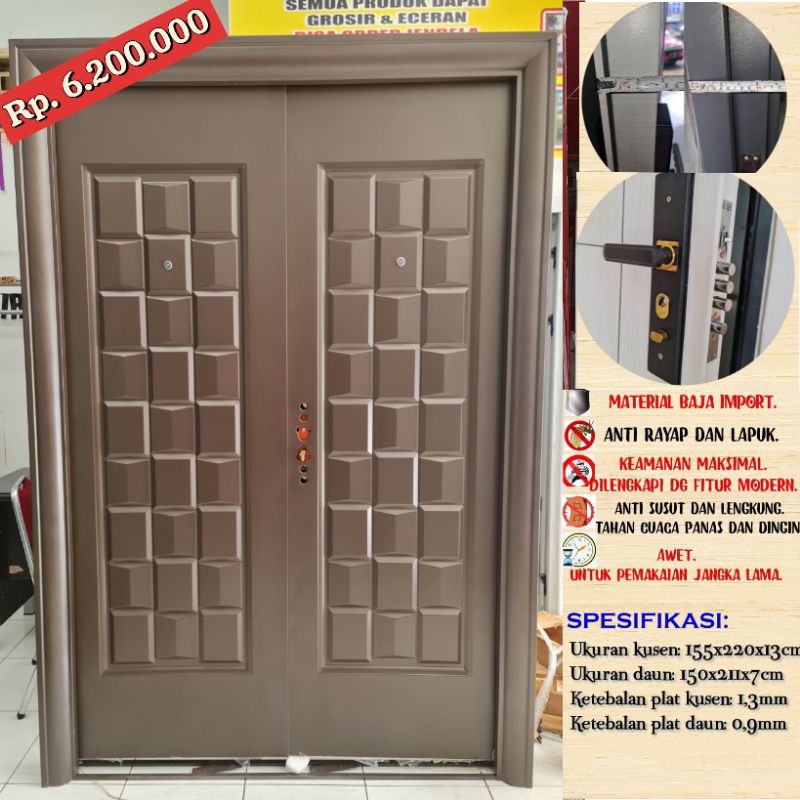 Pintu 2 daun baja