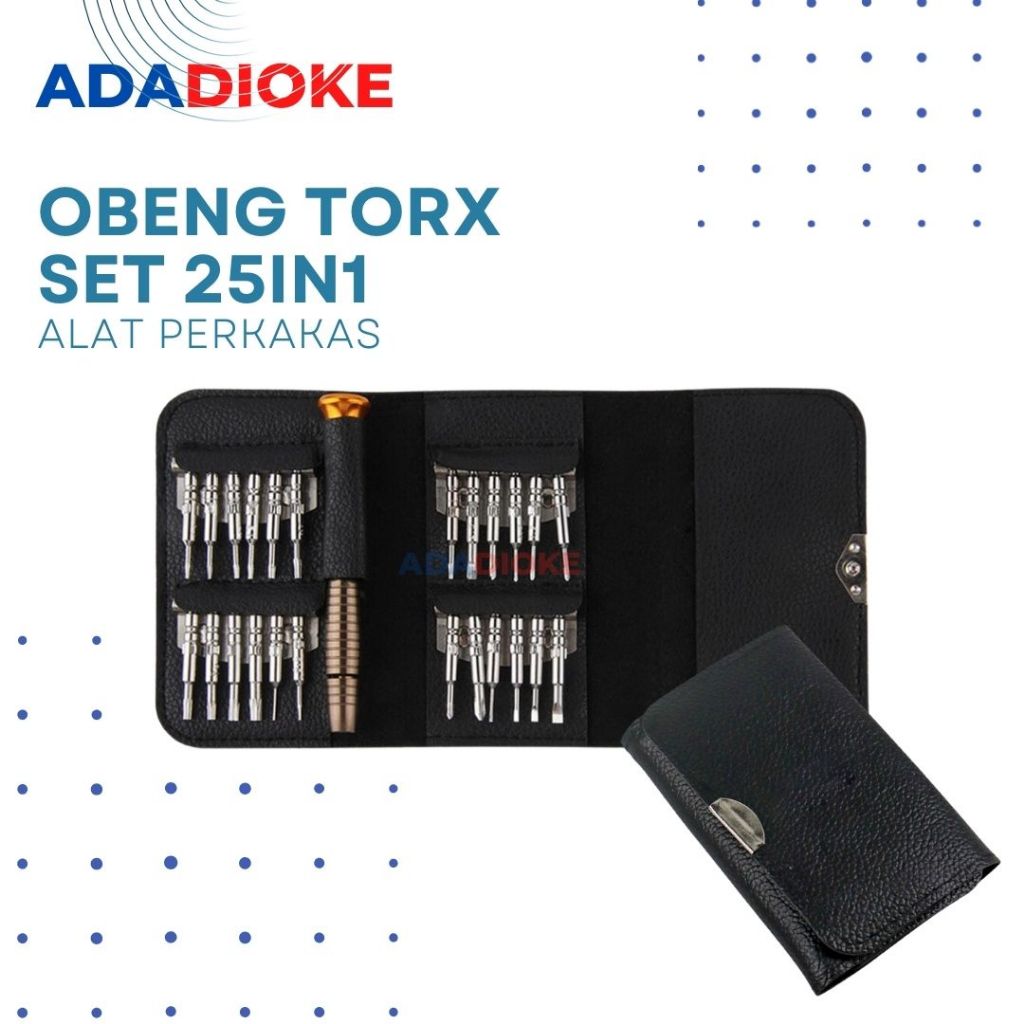 Obeng Set Torx Set Obeng 25 in 1 Obeng Set Kit Reparasi Handphone Laptop Jam
