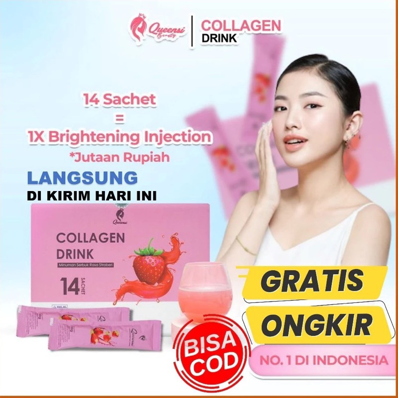 [Promo Harga] Queensi Collagen Drink 100% Bpom Queensi Minuman Kolagen Minuman