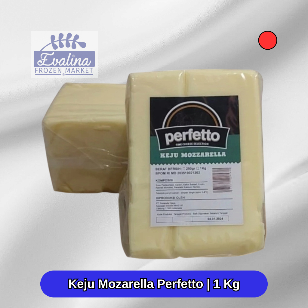 

Keju Mozarella Perfetto 1000 gr 1Kg / Mozzarella Cheese