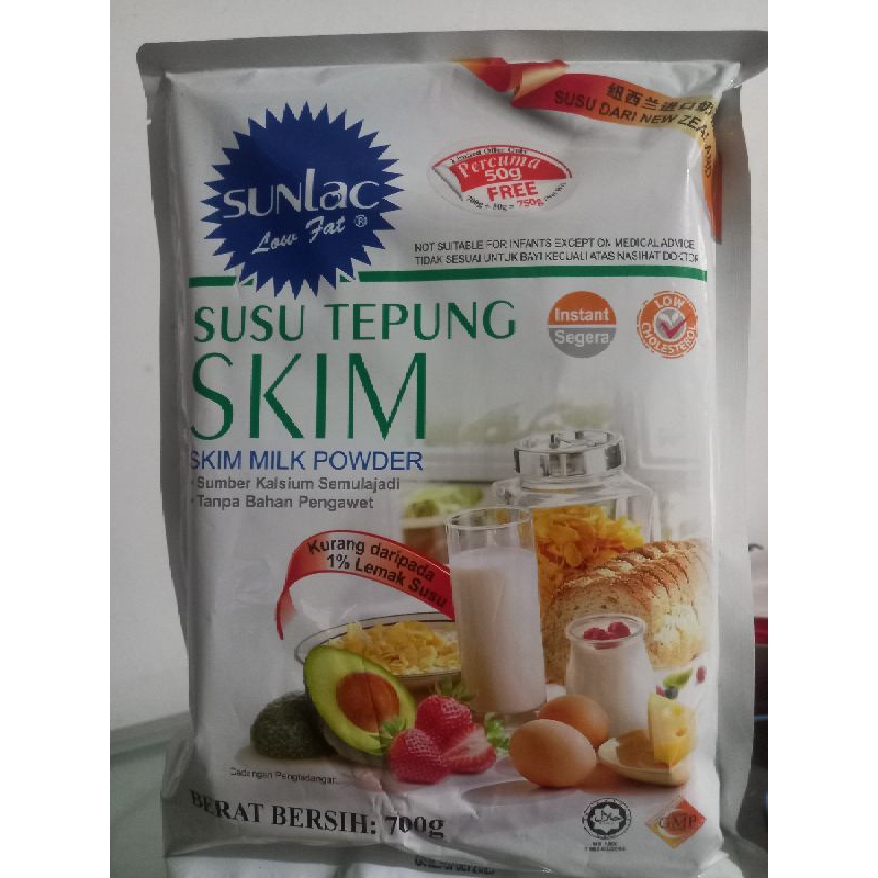 

Sunlac Susu Tepung Skim 700 gr + 50 gr