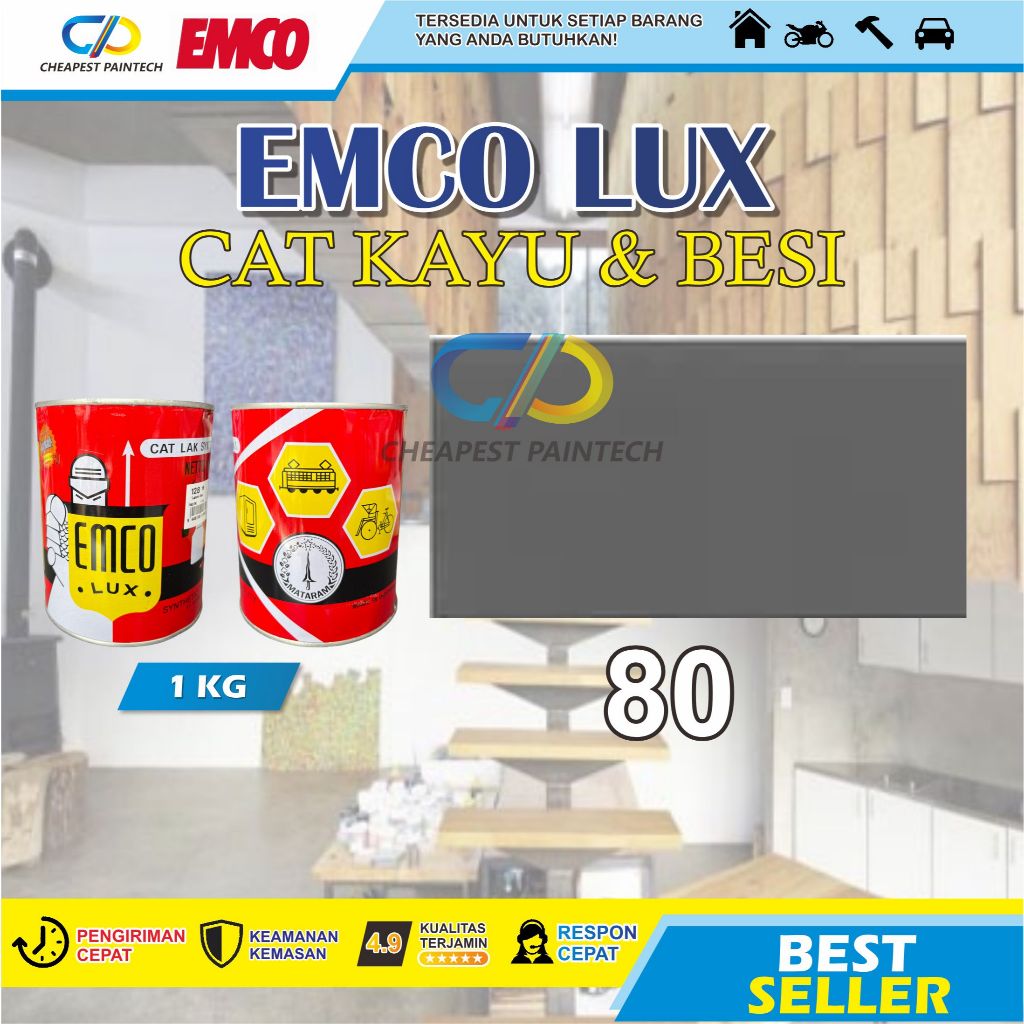 CAT EMCO BESI DAN KAYU 1 KG NO 80