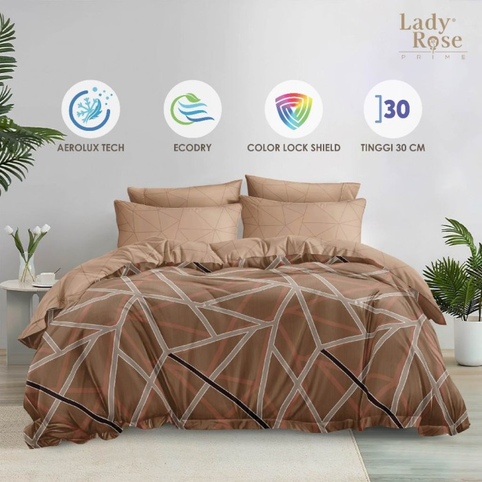 5in1 Full Set Bedcover Lady Rose 3D Tinggi 30cm Rumbai King 200x200 180x200 Queen 160x200 Motif Mach