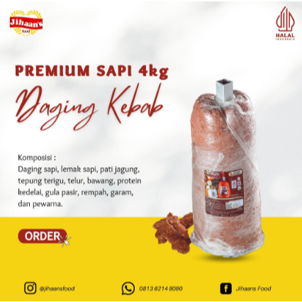 

Daging Kebab Premium Sapi 4 Kg - Jihaan's Food Medan