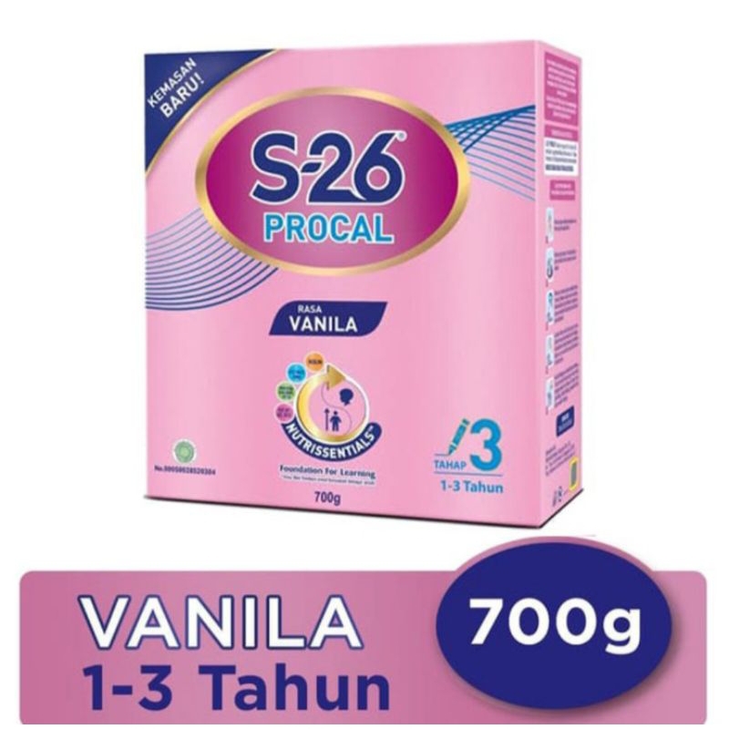 

S-26 Procal Tahap 3 Susu Pertumbuhan Anak 1-3 Tahun Vanila 700 g