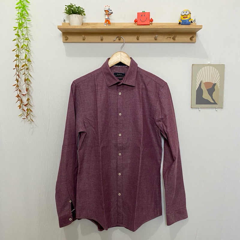 kemeja panjang pria zara man original kondisi bagus size M