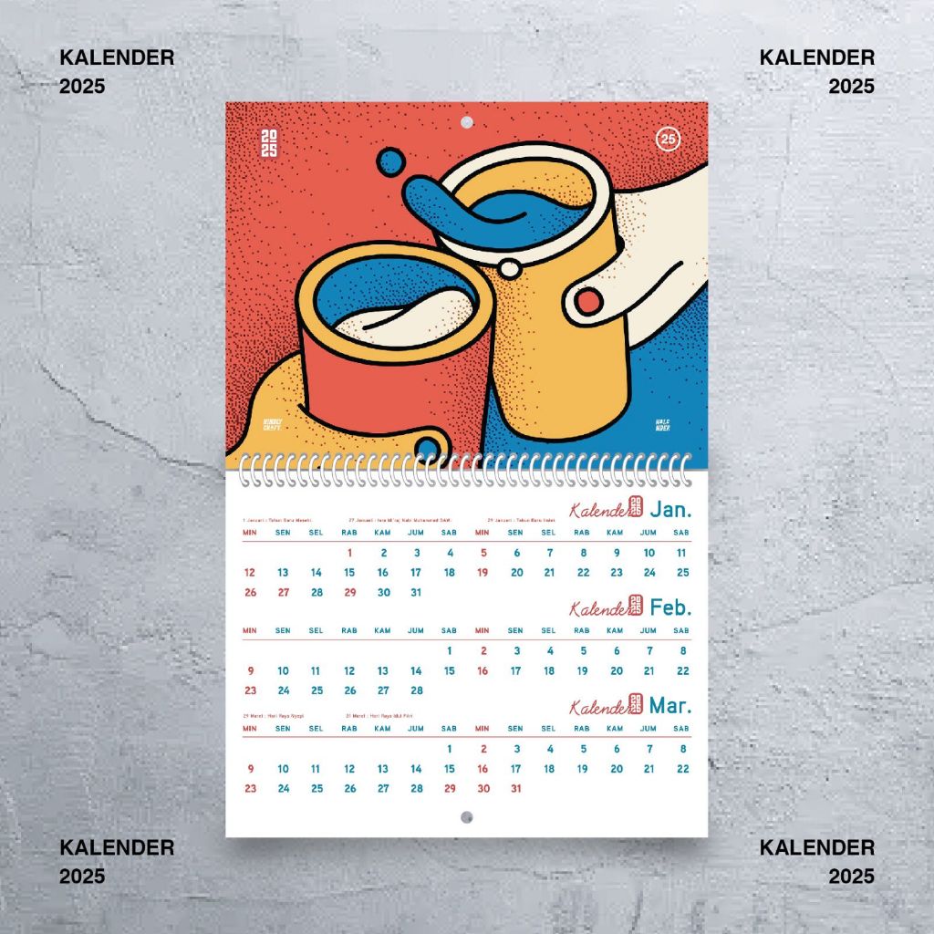 

Kalender Dinding 2025 Aesthetic - Wall Calender Gambar Abstrak