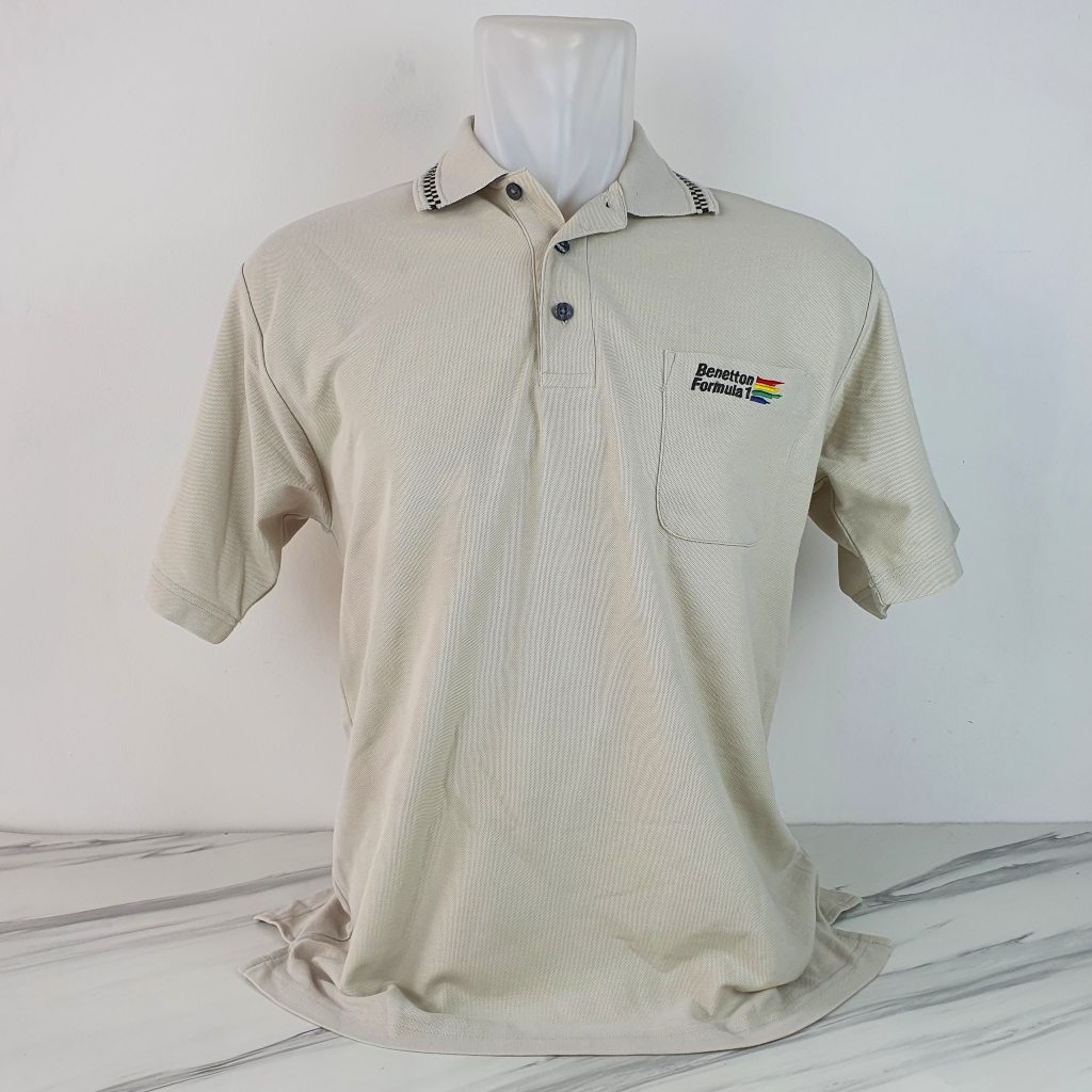 Baju Kaos Polo BENETTON F1 - Size S sd M- Lebar Dada 51 cm - Original 100%