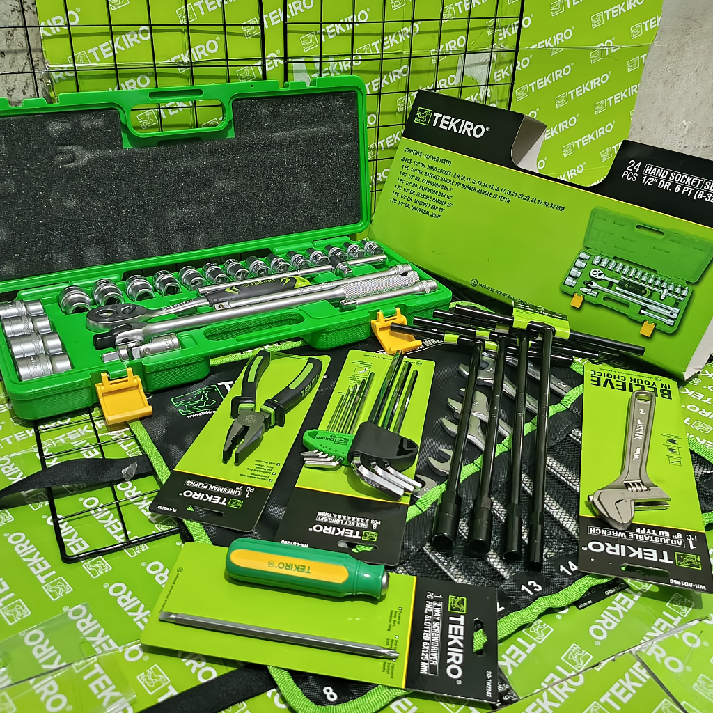 TEKIRO Promo Paket Lengkap Tools Kit / Perkakas Bengkel / Alat-Alat Bangkel / Lengkap Satu Set