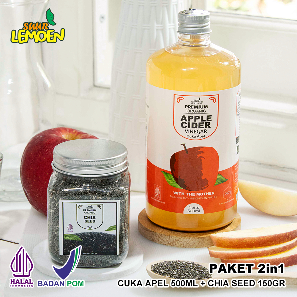 

Suur Lemoen Paket Bundling Cuka Apel 500ml dan Chia Seeds 150gram