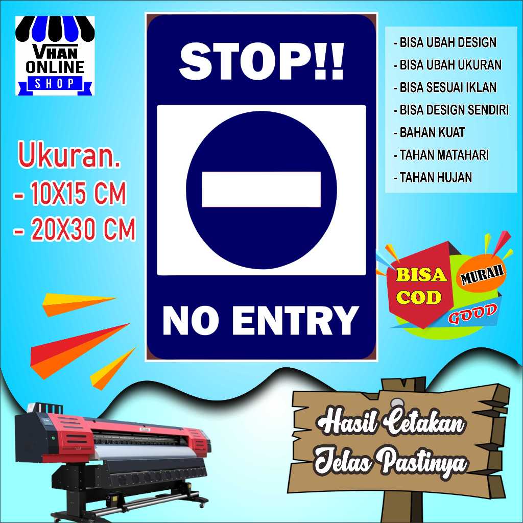 

Cetak Sticker Tempelan Stop No Entry Biru