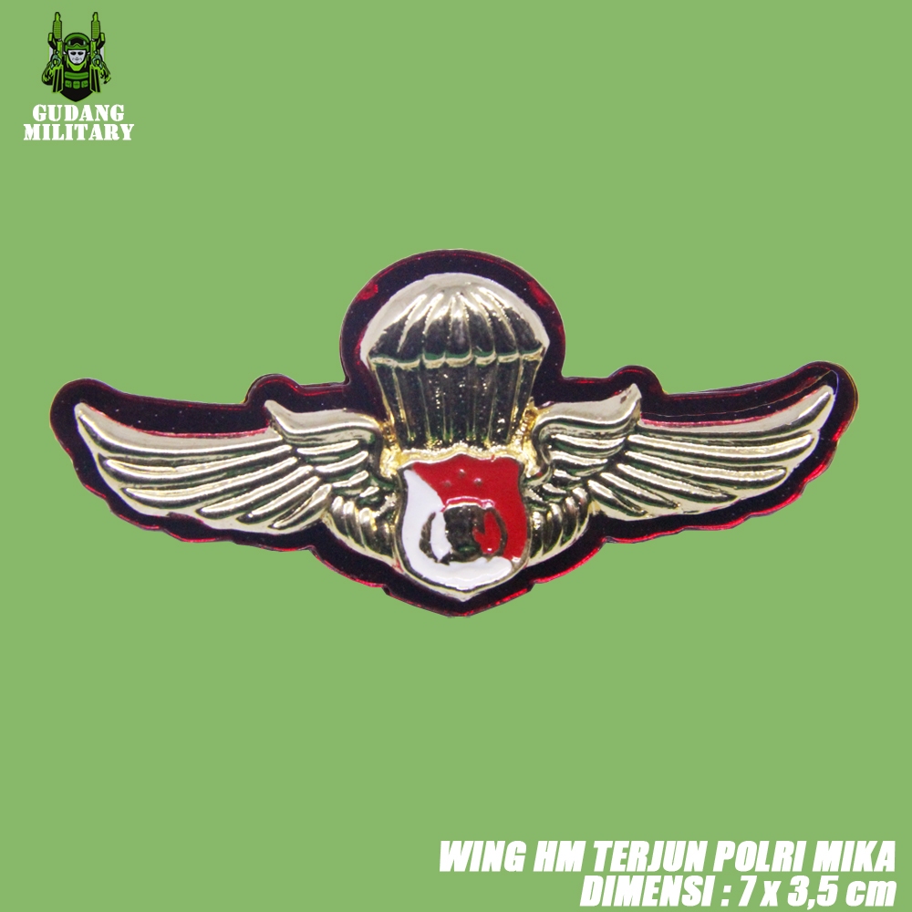 Aksesoris Brevet Perwira Keren | Wing HM Terjun Polri Mika