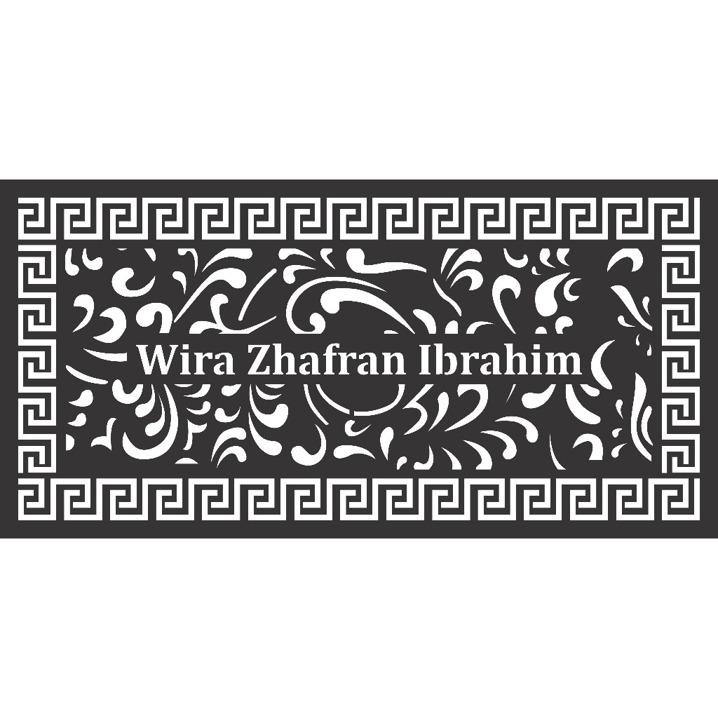 KRAWANGAN PLAT BESI PAGAR CUTTING LASER CUSTOM NAMA UKURAN 60X80