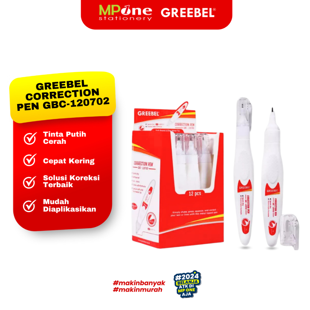 

(1 PCS) Greebel Correction Pen Cair GBC-120702/ Tipe-x Cair GBC-120702 Greebel