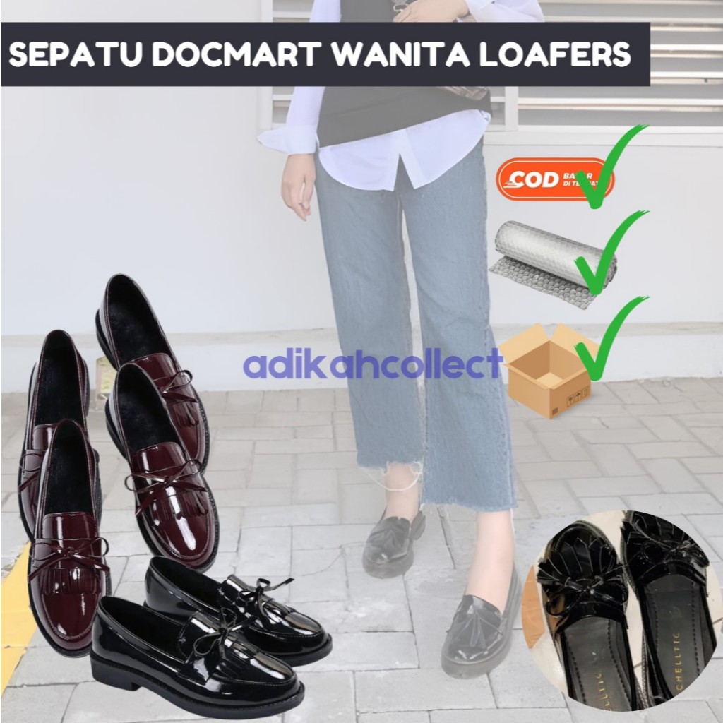 Sepatu Loafers Wanita Korea Model Docmart Sneakers Sendal Cewek Korea Import