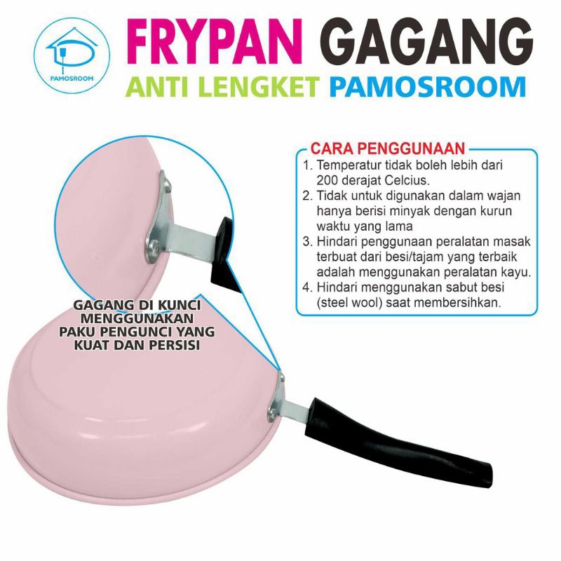 FRYPAN TEFLON GAGANG WARNA PINK // TEFLON GAGANG PINK ANTI LENGKET