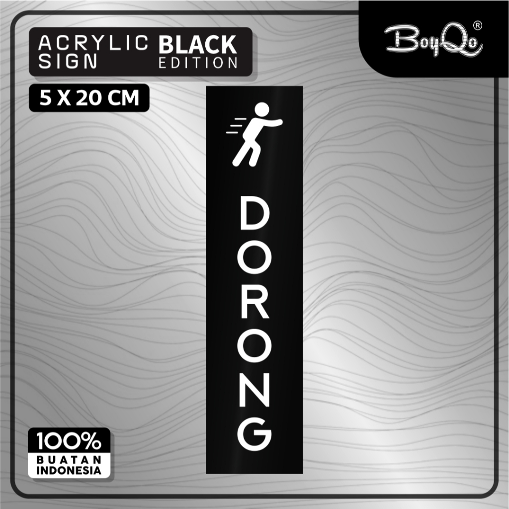 

BoyQo 2 in 1 Akrilik Tanda Tarik Dorong Warna Hitam Ukuran 20 x 5 Untuk Masjid, Kantor, Mushola