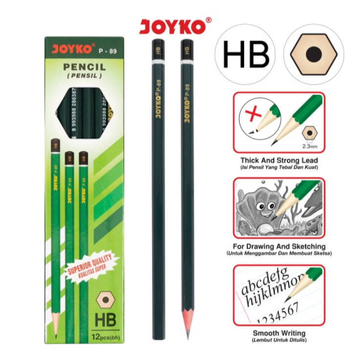 

Pencil Pensil Joyko P-89 Hb 1 Box 12 Pcs