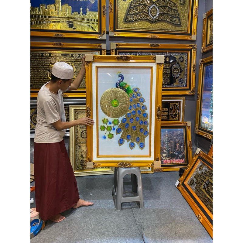 Kaligrafi Asmaul Husna merak Kuningan ASLI