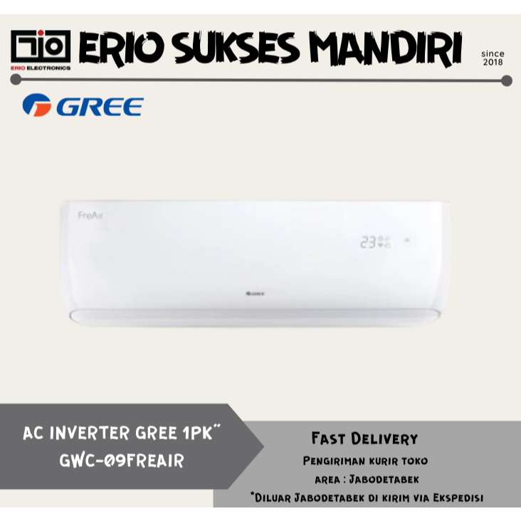 GREE AC Split Inverter Freair Series 1 PK - GWC-09FREAIR - UNIT ONLY