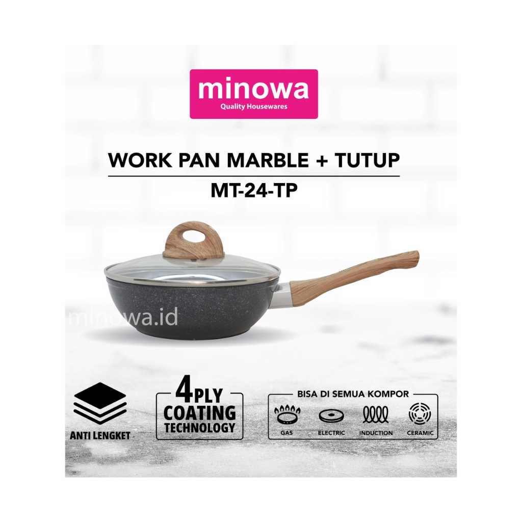 WOK PAN MARBLE + TUTUP MINOWA MT-24-TP