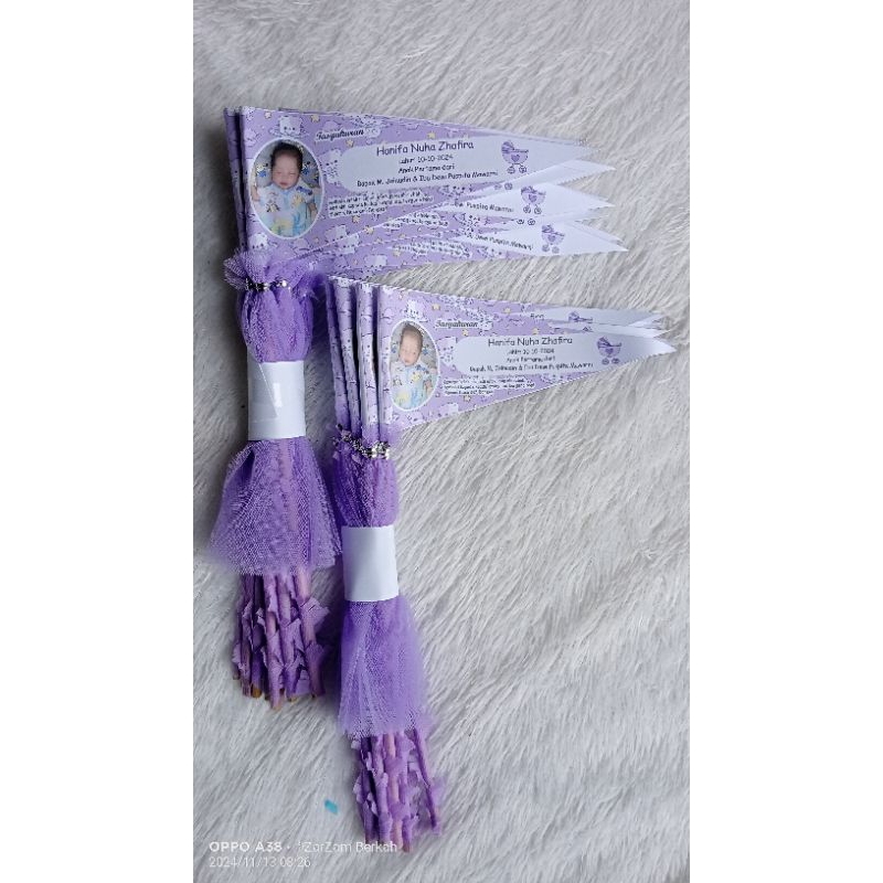 Bendera aqiqah / bendera khataman / bendera tempat telur tile / marhaban / cukuran/ bendera custom /