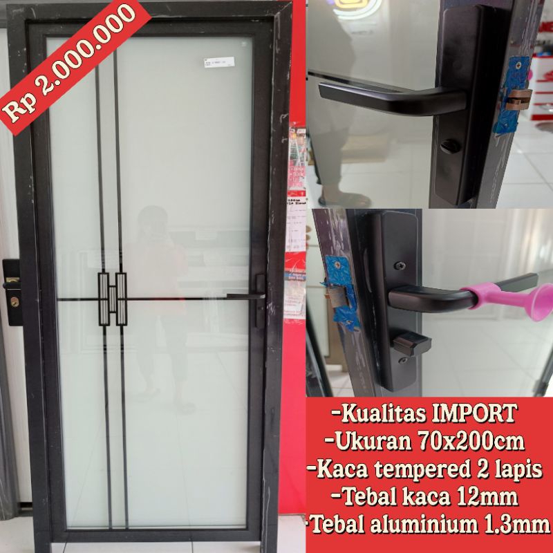 pintu kamar mandi aluminium 70x200cm