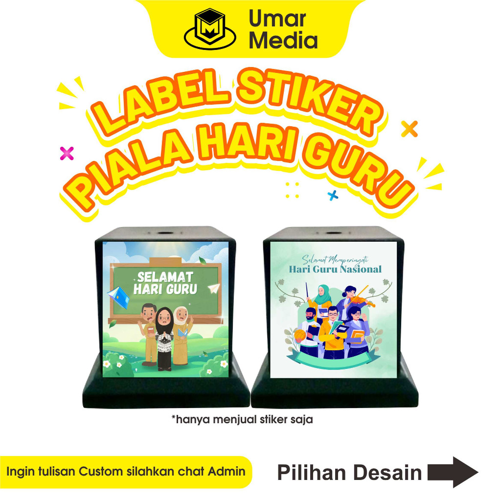 

Stiker Piala Hari Guru Label Tatakan Plakat Teacher Day