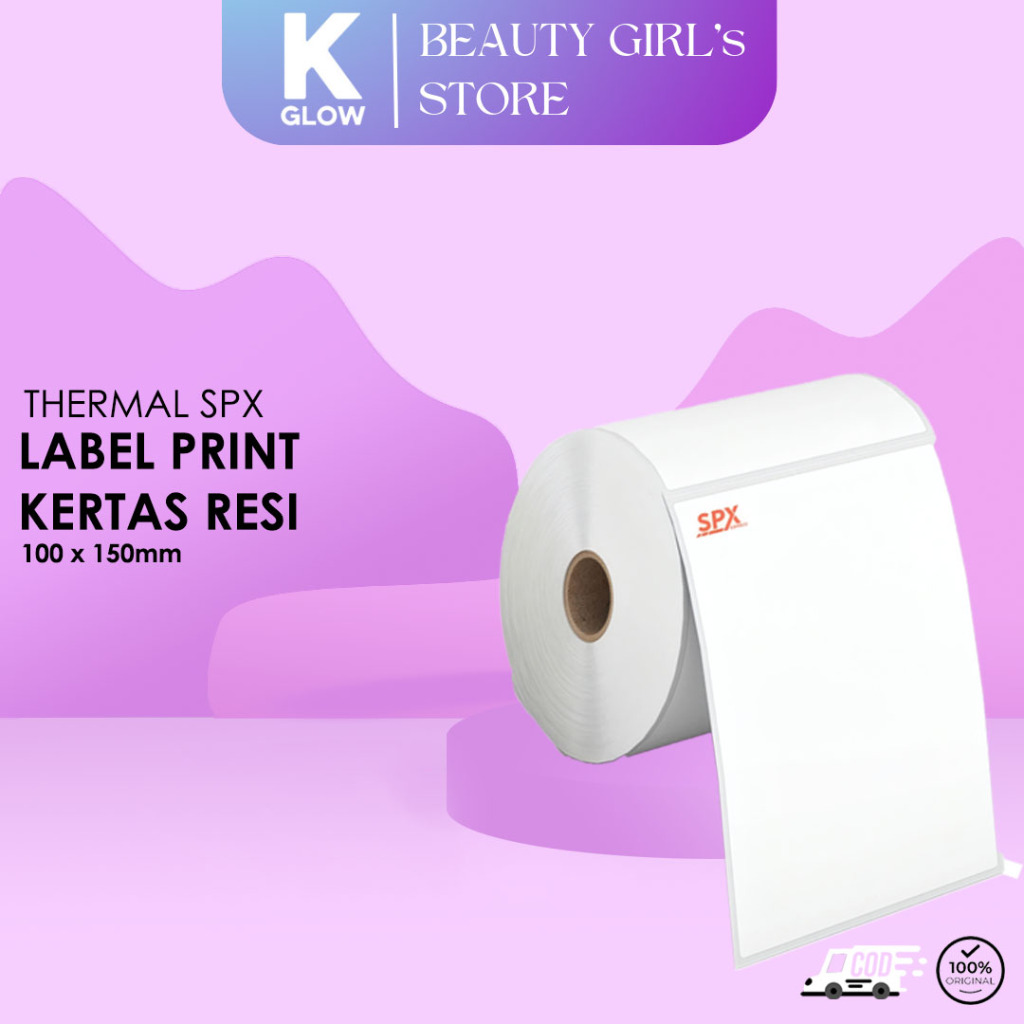 

[ KGLOW ] Thermal SPX 250 Lembar 120mm / 150mm Ukuran A6 Kertas Label Printer Logo SPX