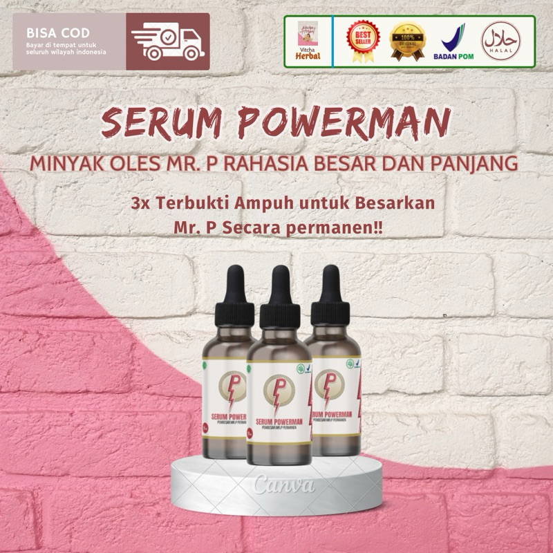 POWERMAN SERUM Serum Pembesar Mr.P Paling Ampuh - Serum Permanen Minyak Oles Pijat P Alami Aman Tanp
