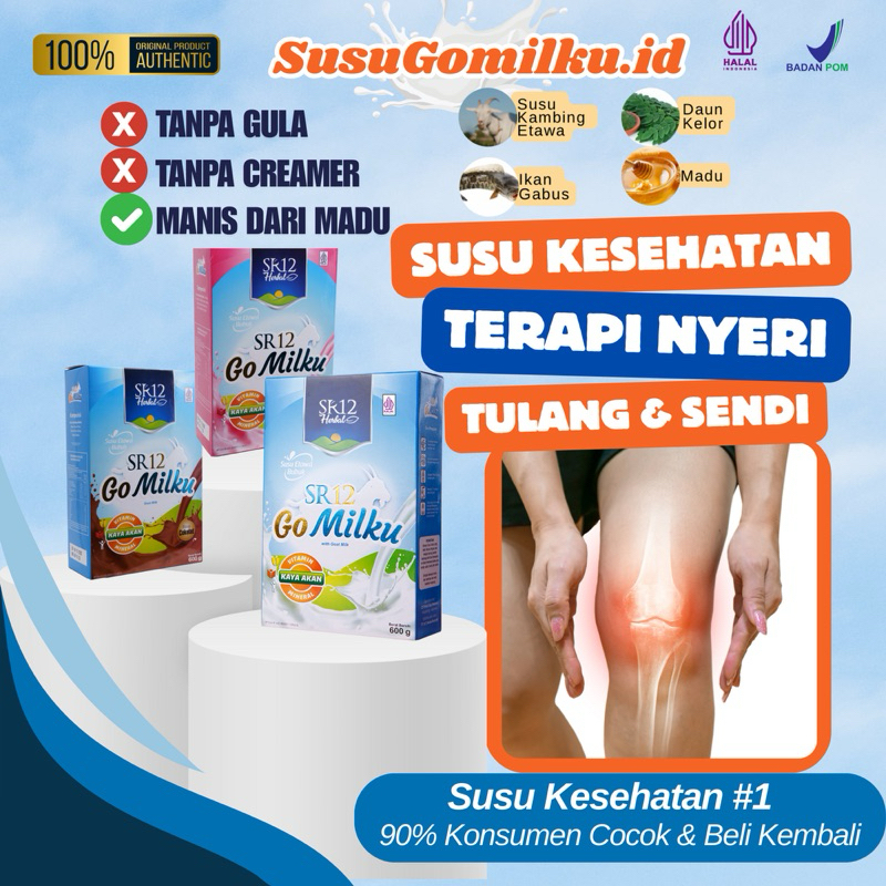 

SR12 GOMILKU Original, Coklat, Stroberi - Susu Kesehatan Tinggi Kalsium - Bantu Cegah Osteoporosis