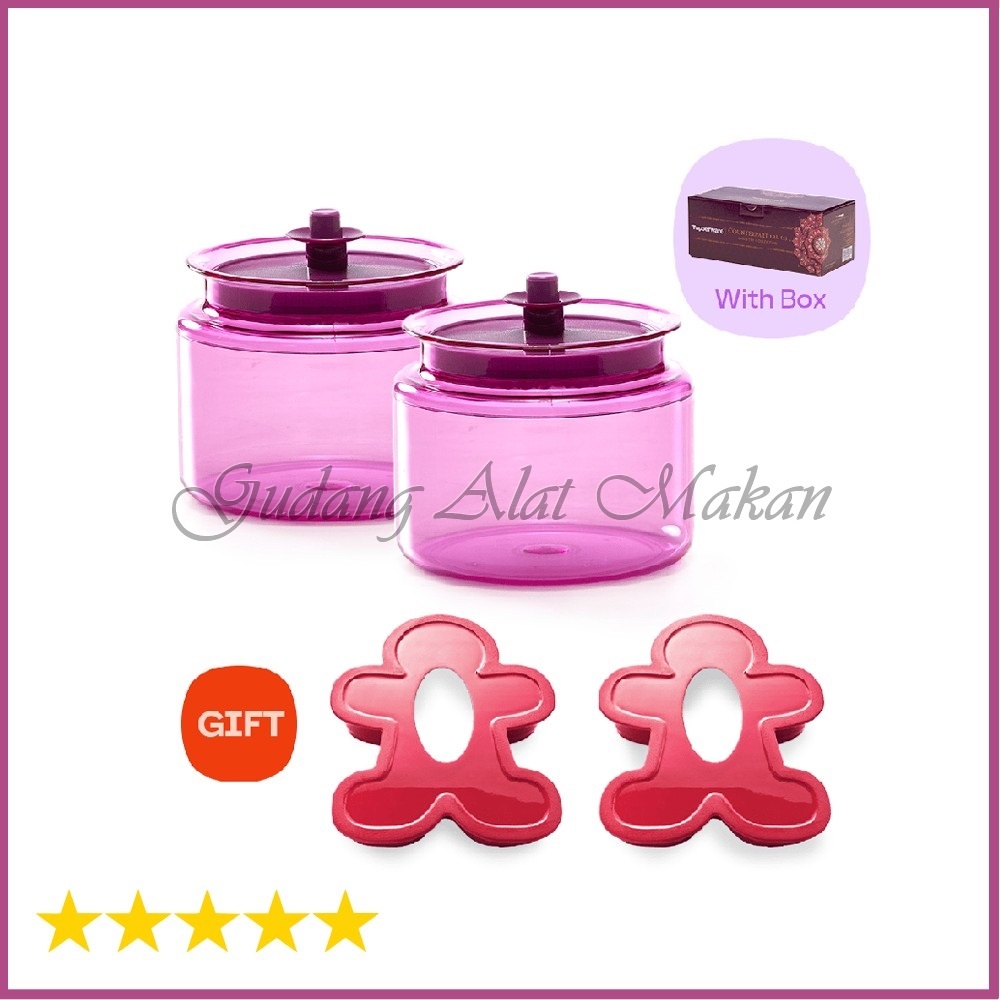 TUPPERWARE Counterpart 1.2L Ungu 2pcs Free Cookie Cutter 2pcs