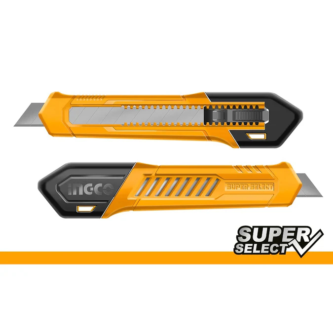 

Cutter Kecil (9mm x 80mm) Auto Lock INGCO HKNS110915 Pisau Cuter Pemotong Cut Snap-Off Blade Auto Lock Knife