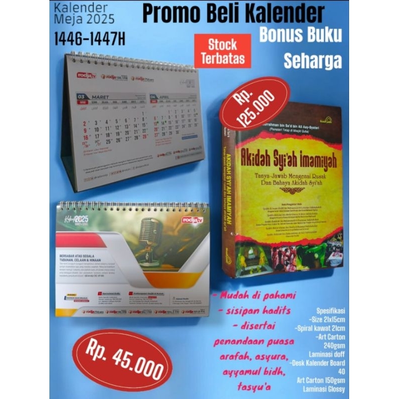 

kalender meja rodja 2025 plus bonus buku bagus