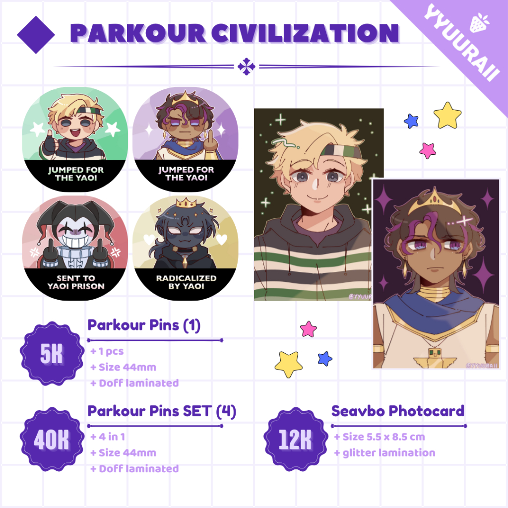 MCYT Parkour Civilization || Parkour Pins and Seavbo Photocard || yyuuraii