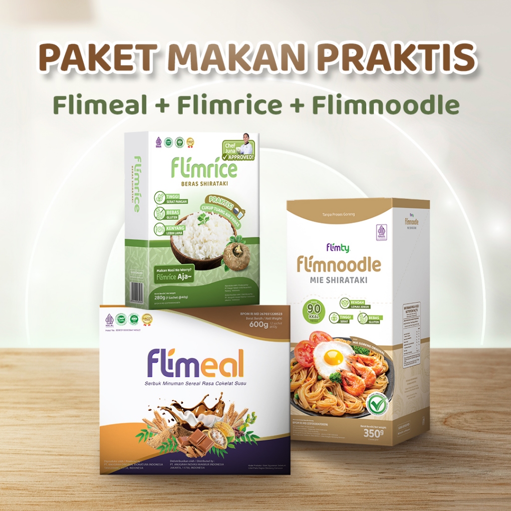 

Paket Makan Praktis - 1 Box Flimeal + 1 Box Flimrice + 1 Box Flimnoodle