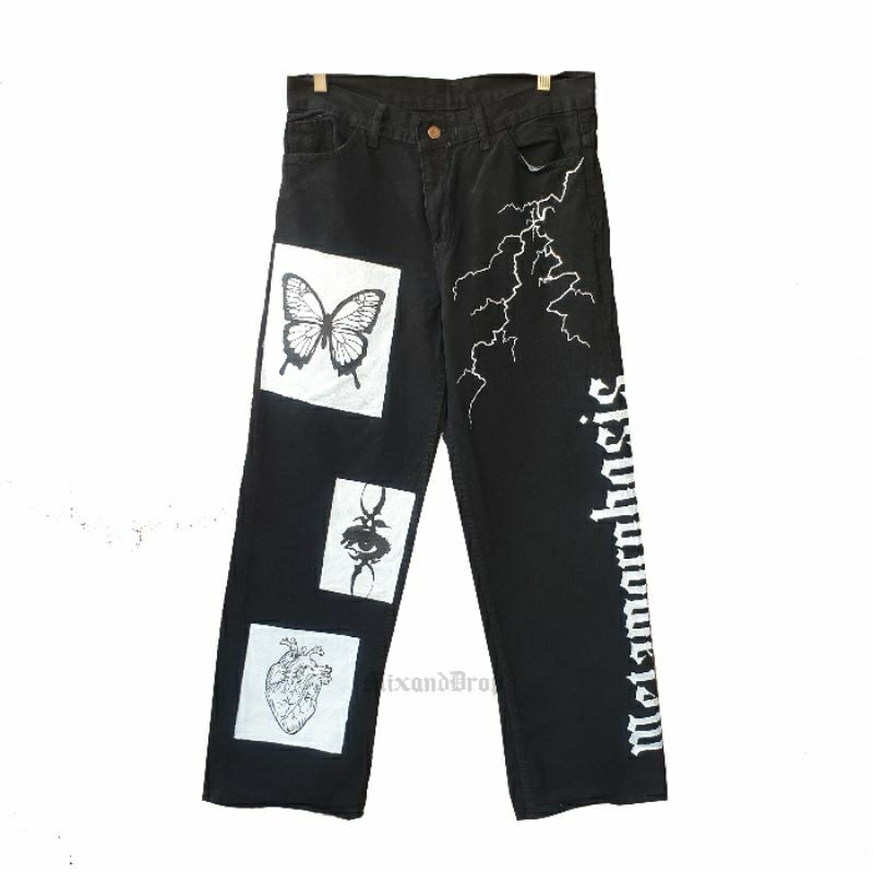 METAMORPHOSIS Denim Long Pants Painted | Celana Jeans Painted | Celana Loose Jeans | Celana Loose Fi
