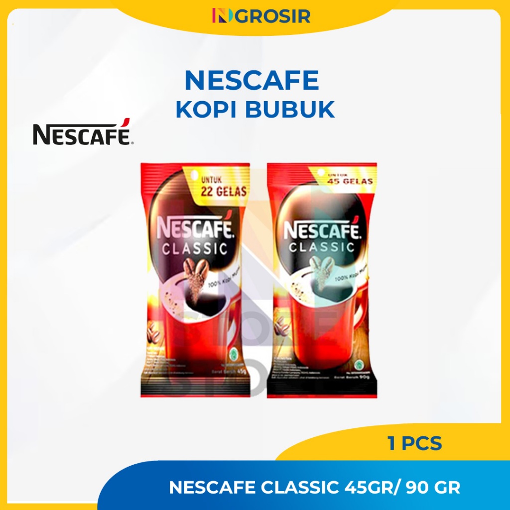 

Nescafe Classic Sachet Bag 45gr/90gr Kopi Bubuk/Kopi Instan