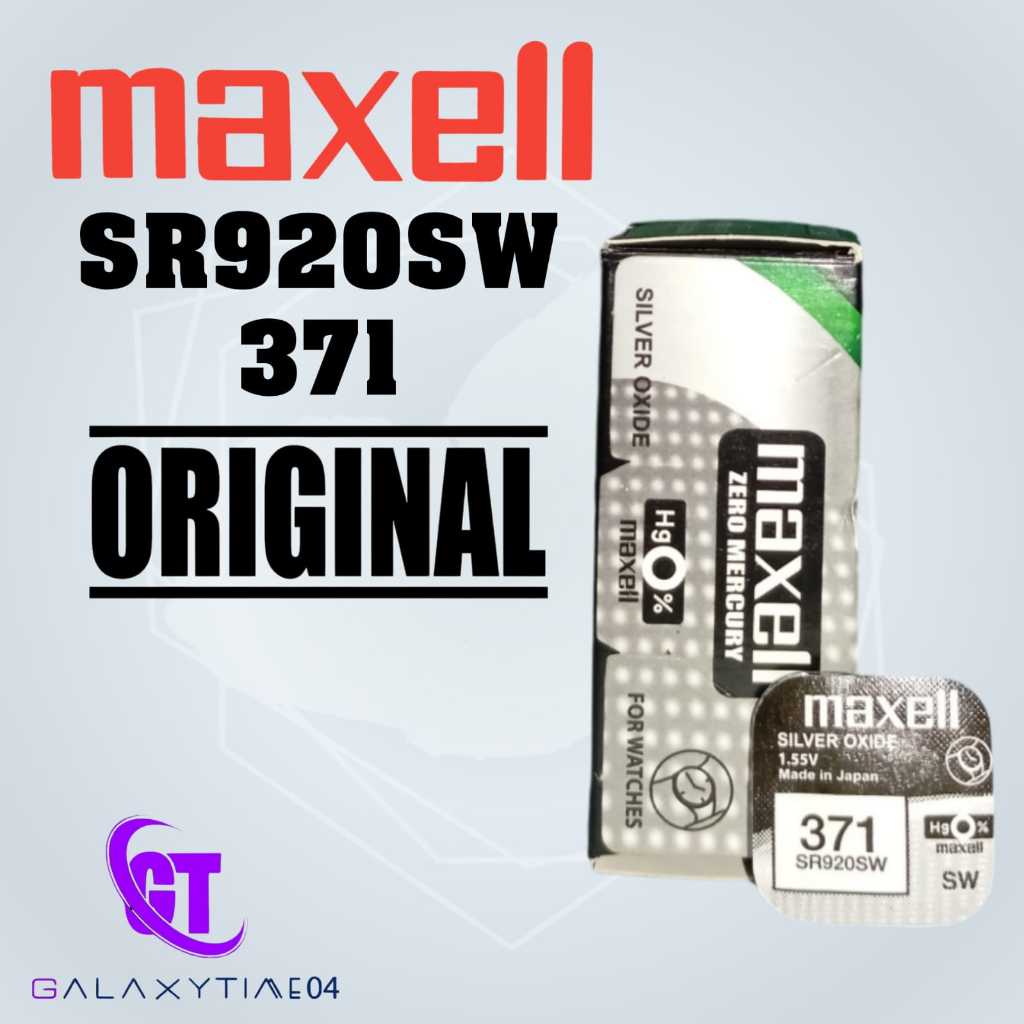 Baterai Maxell 371 SR920SW Original 1.55V Made In Japan Batrai SR 920 SW LR920 L921F SR69 SG6 Satuan