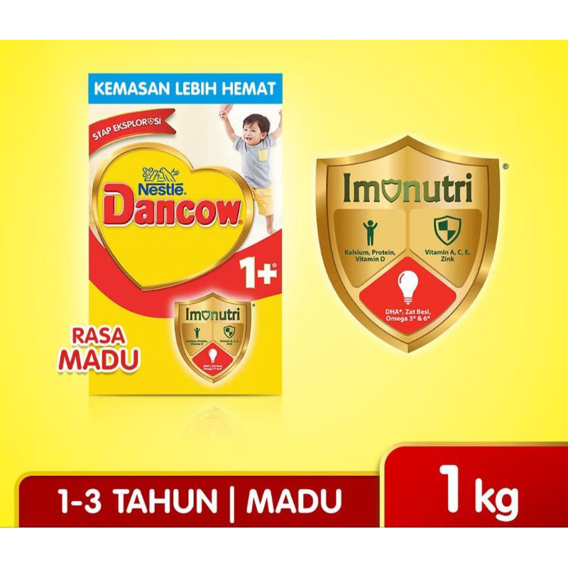 

Nestle Dancow 1+ Susu Pertumbuhan Rasa Madu | Vanila 1 - 3 Tahun Box 1Kg
