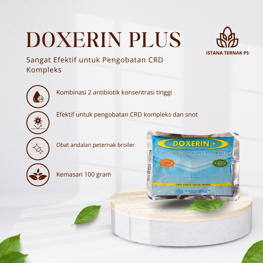 Doxerin plus 100 gram - obat unggas crd complex ngorok snot coryza dll mensana